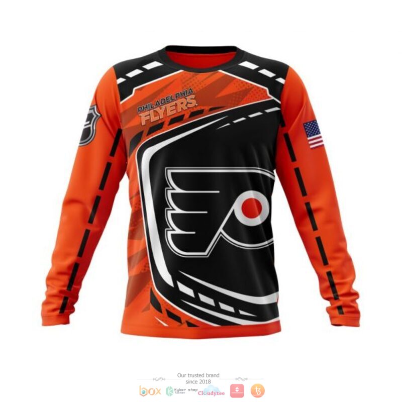 NHL Philadelphia Flyers Black Orange Sweatshirt NHL Philadelphia Flyers Black Orange Sweatshirt