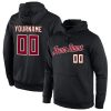 Custom Black Crimson-Cream Sports Pullover Hoodie