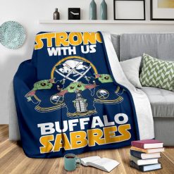 NHL Buffalo Sabres Baby Yoda Fleece Blanket V1