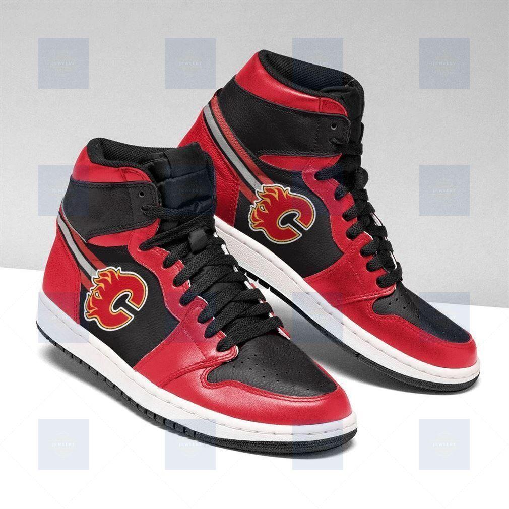 NHL Calgary Flames Air Jordan 1 High Sneakers NHL Calgary Flames Air Jordan 1 High Sneakers