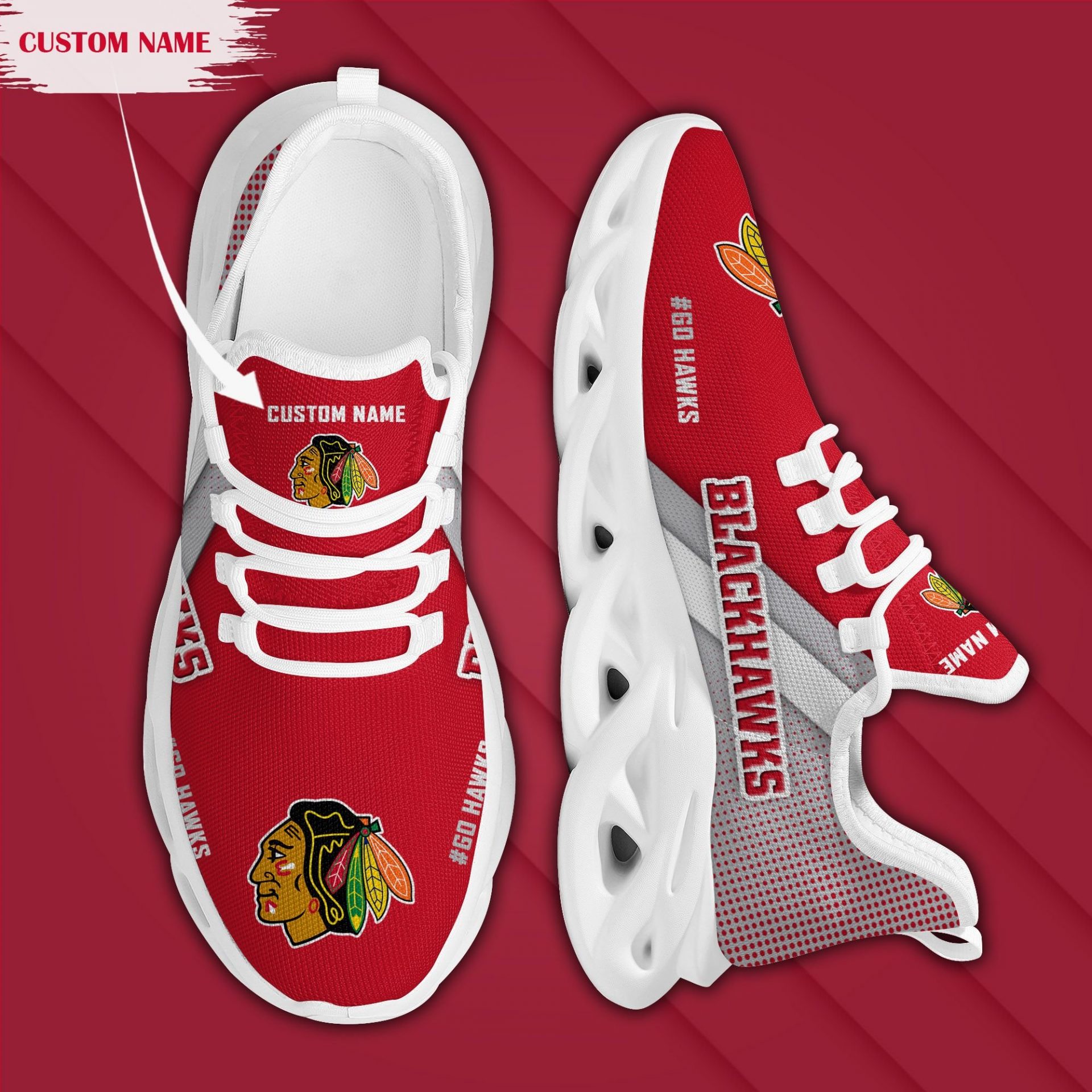 NHL Chicago Blackhawks Custom Name Max Soul Shoes