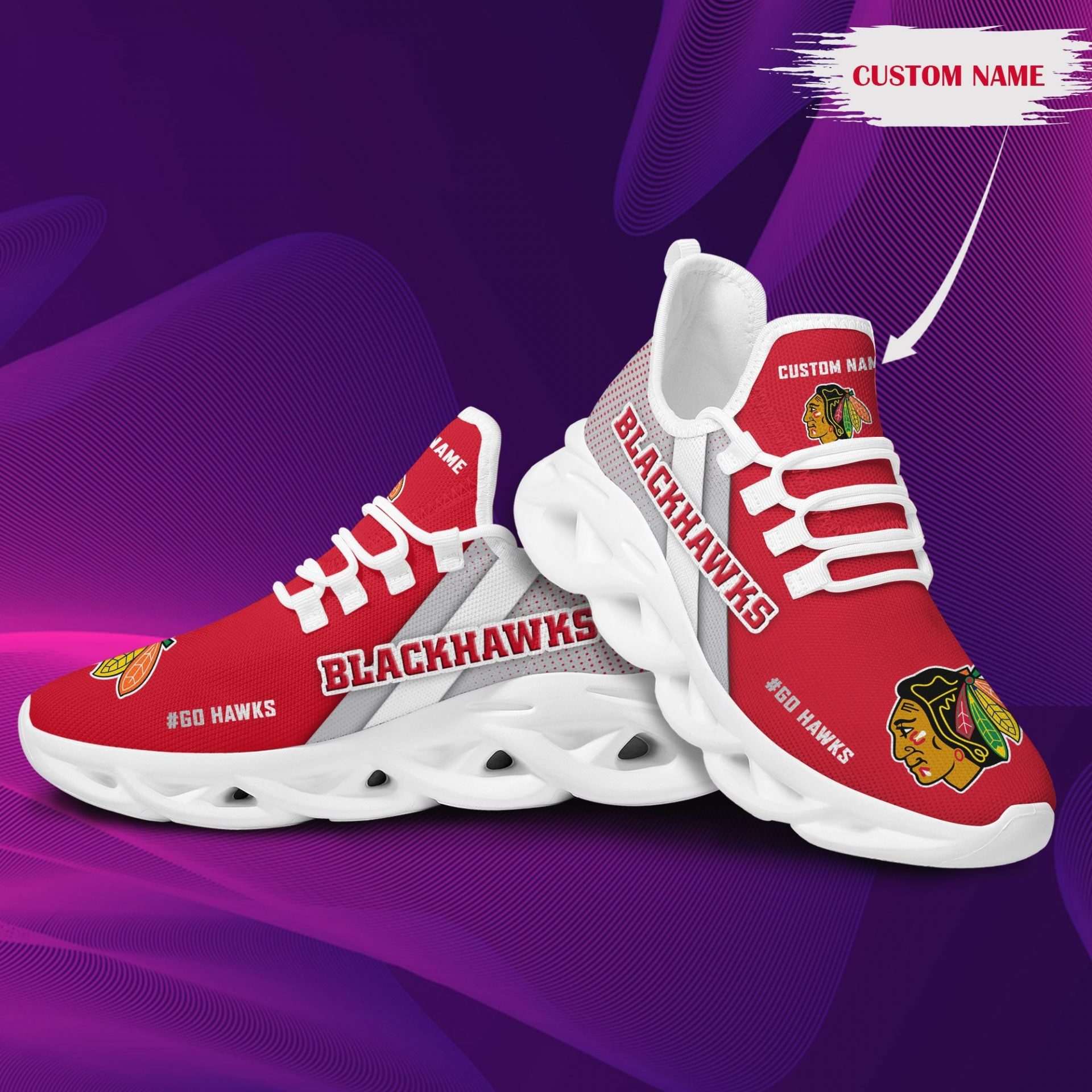 NHL Chicago Blackhawks Custom Name Max Soul Shoes