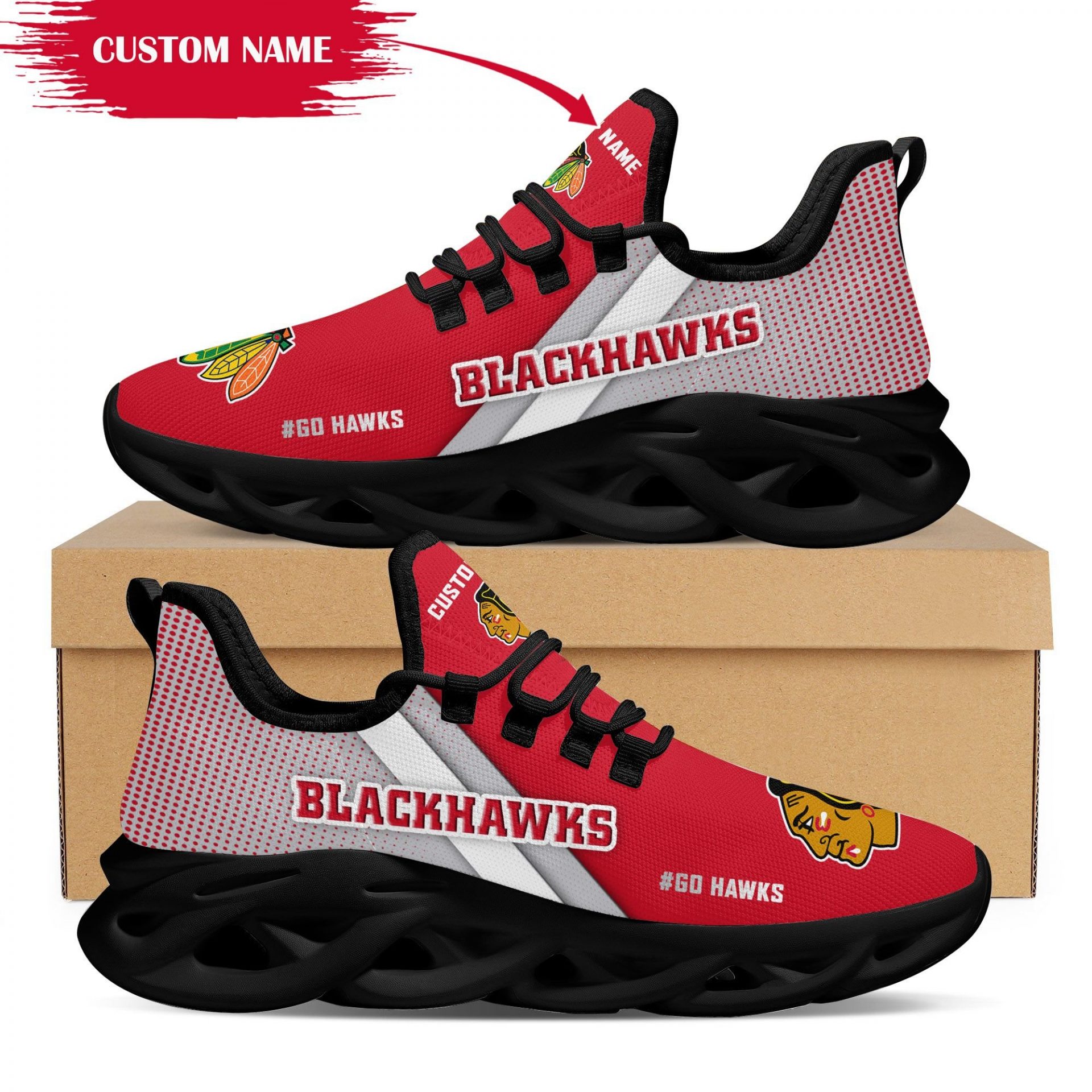 NHL Chicago Blackhawks Custom Name Max Soul Shoes
