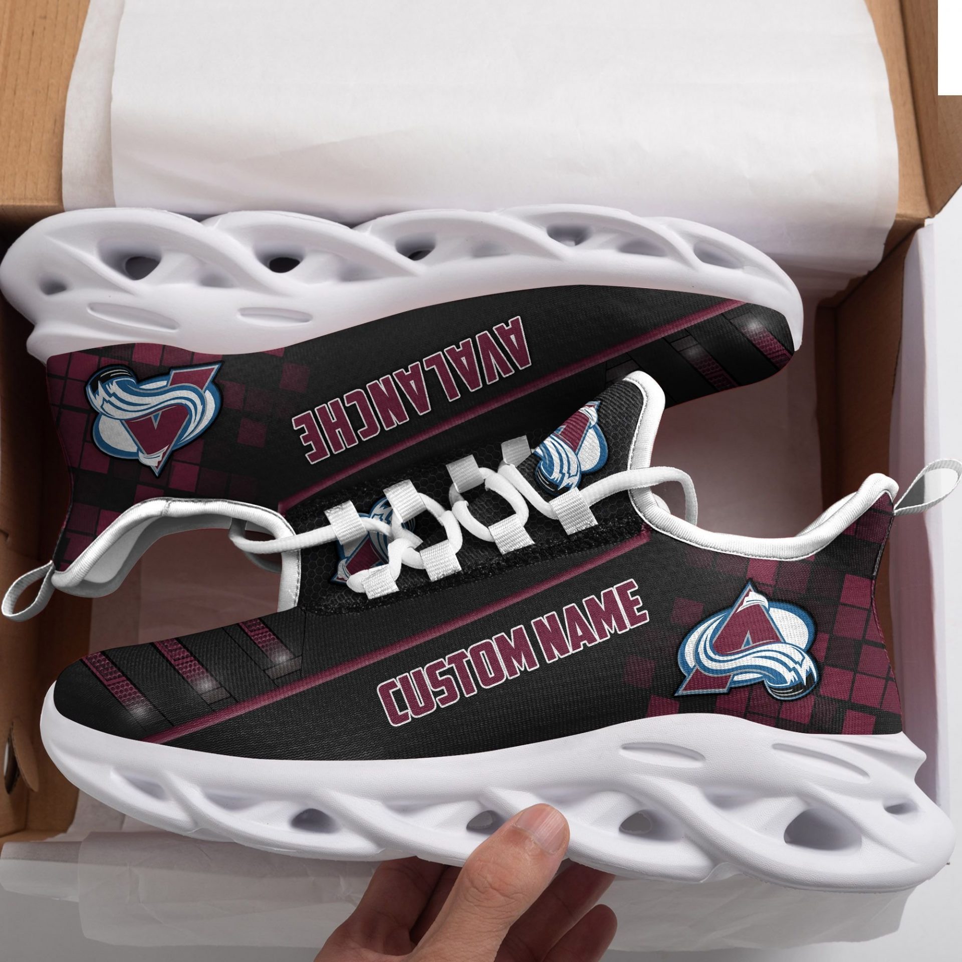 NHL Colorado Avalanche Custom Name Max Soul Shoes V2