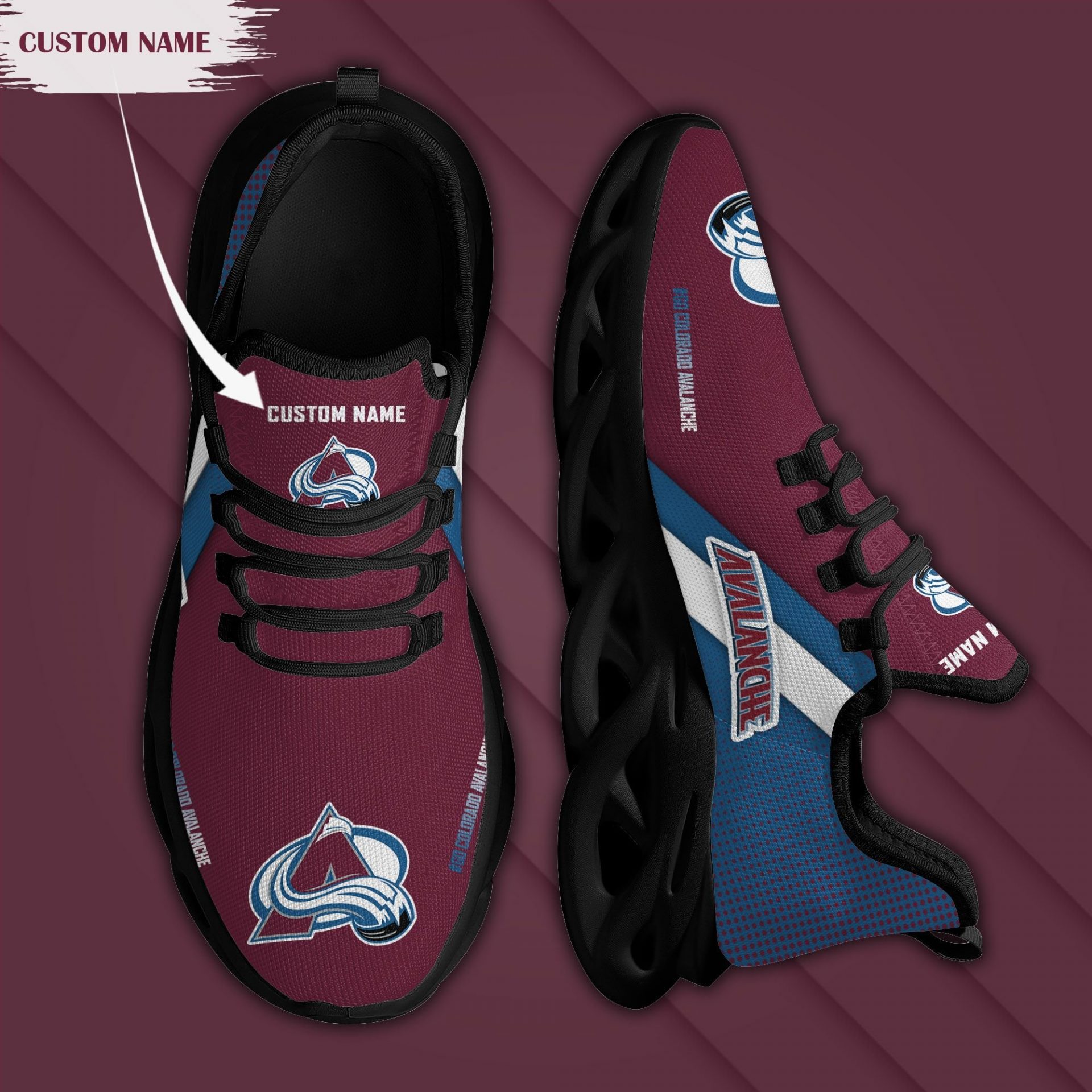 NHL Colorado Avalanche Custom Name Max Soul Shoes V1 NHL Colorado Avalanche Custom Name Max Soul Shoes V1