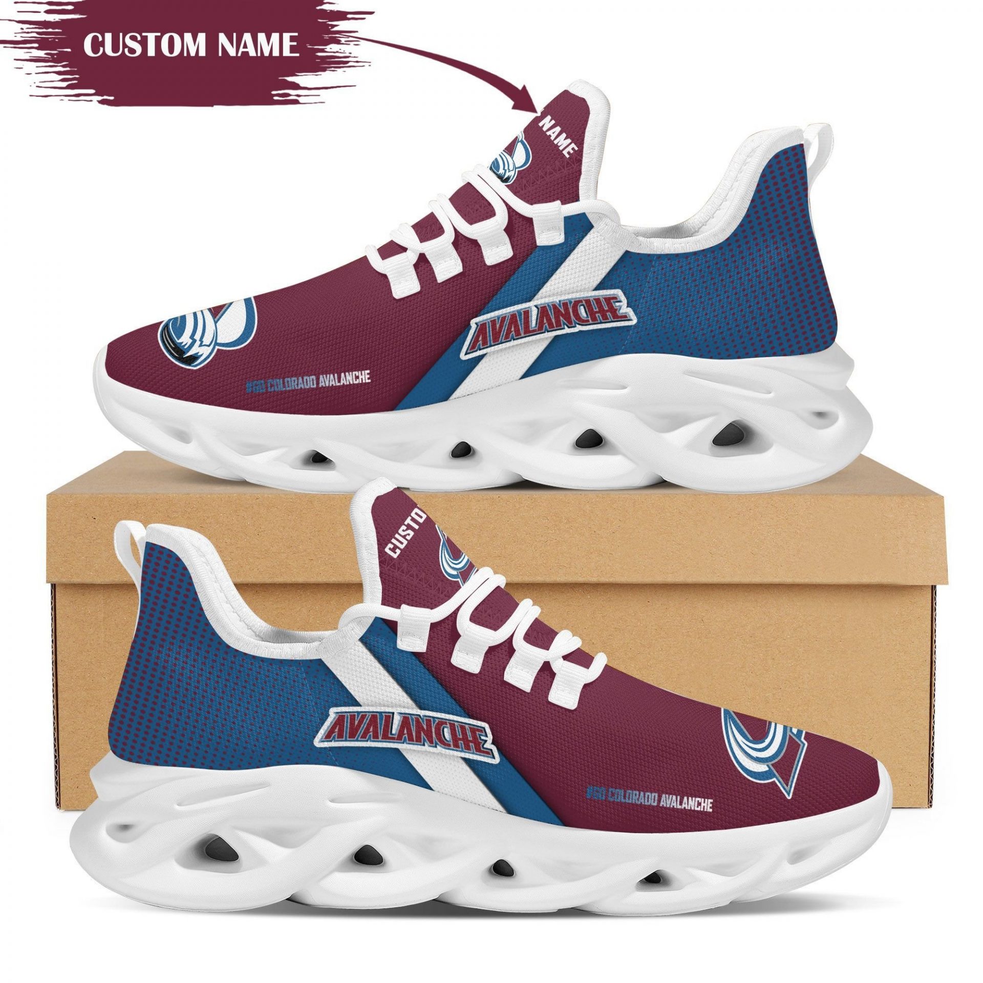 NHL Colorado Avalanche Custom Name Max Soul Shoes V1 NHL Colorado Avalanche Custom Name Max Soul Shoes V1