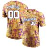 Custom Splashes Graffiti Pattern White-Royal 3D T-Shirt