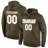 Custom Olive Cream-White Sports Pullover Sweatshirt Salute To Service Pullover Hoodie