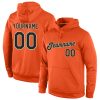 Custom Orange Black-Old Gold Sports Pullover Hoodie