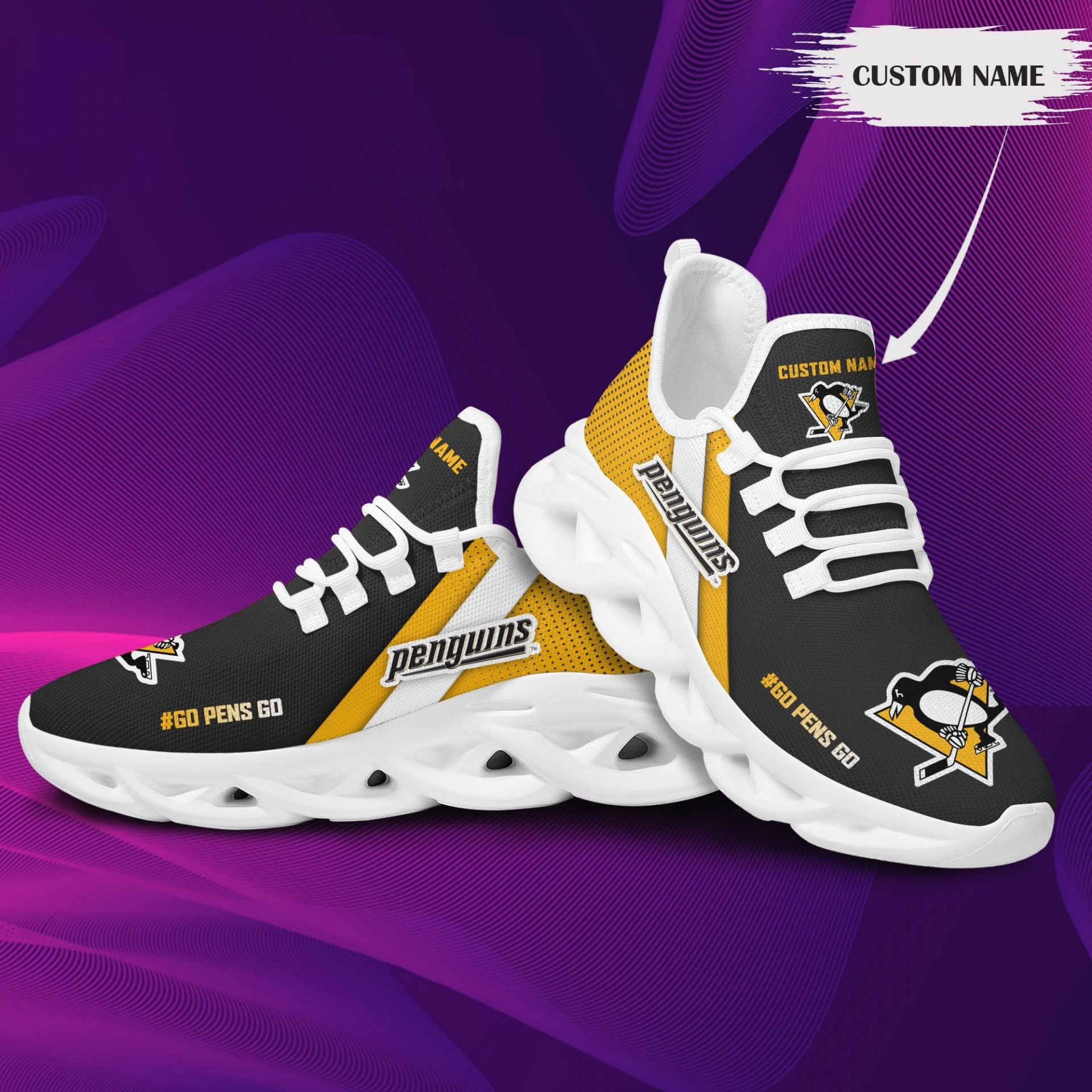 NHL Pittsburgh Penguins Custom Name Max Soul Shoes V1