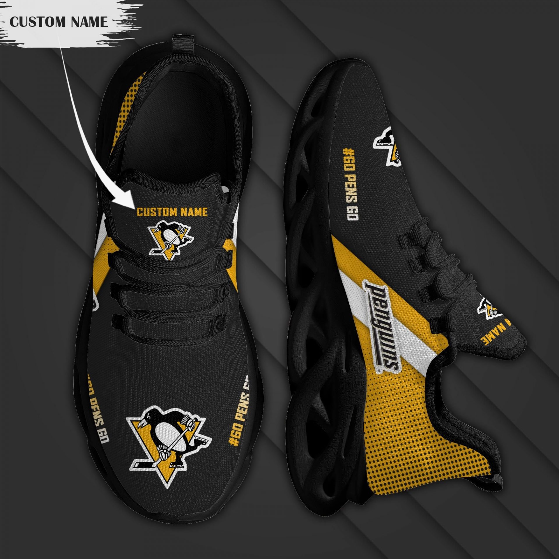 NHL Pittsburgh Penguins Custom Name Max Soul Shoes V1
