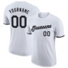 Custom White Black-Gray T-Shirt
