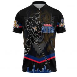 Alternative view of NHL Florida Panthers Custom Name Number Black Polo Shirt