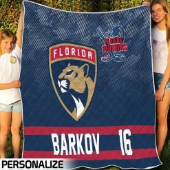 NHL Florida Panthers Custom Name Number Quilt Blanket V4 - Image 2
