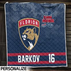 NHL Florida Panthers Custom Name Number Quilt Blanket V4