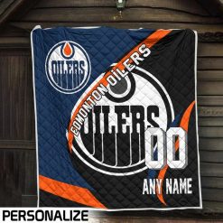 NHL Edmonton Oilers Custom Name Number Quilt Blanket
