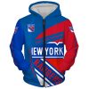 NHL New York Rangers Blue Red Zip Up Hoodie