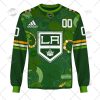 NHL Los Angeles Kings Custom Name Number 2022 St. Patricks Day Sweatshirt