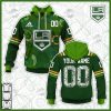 NHL Los Angeles Kings Custom Name Number 2022 St. Patricks Day Pullover Hoodie