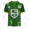 NHL Los Angeles Kings Custom Name Number 2022 St. Patricks Day T-Shirt