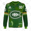 NHL Montreal Canadiens Custom Name Number 2022 St. Patrick’s Day Sweatshirt