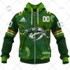 NHL Nashville Predators Custom Name Number 2022 St. Patrick’s Day Zip Up Hoodie