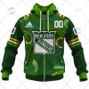 NHL New York Rangers Custom Name Number 2022 St. Patrick’s Day Zip Up Hoodie