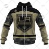 NHL Los Angeles Kings Custom Name Number Camo Military Appreciation Team Jersey Zip Up Hoodie
