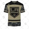 NHL Los Angeles Kings Custom Name Number Camo Military Appreciation Team Jersey T-Shirt