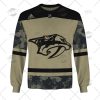 NHL Nashville Predators Custom Name Number Camo Military Appreciation Team Jersey Sweatshirt