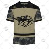 NHL Nashville Predators Custom Name Number Camo Military Appreciation Team Jersey T-Shirt