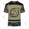 NHL New Jersey Devils Custom Name Number Camo Military Appreciation Team Jersey T-Shirt