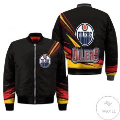 NHL Edmonton Oilers Black Bomber Jacket