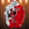NHL New Jersey Devils Cartoon Graphic Zip Up Hoodie