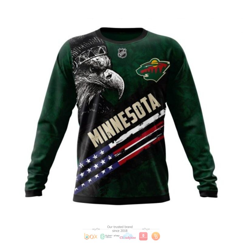 NHL Minnesota Wild Eagle American Flag Sweatshirt