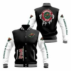 NHL Minnesota Wild Black Baseball Jacket