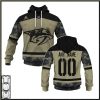 NHL Nashville Predators Custom Name Number Camo Military Appreciation Team Jersey Pullover Hoodie