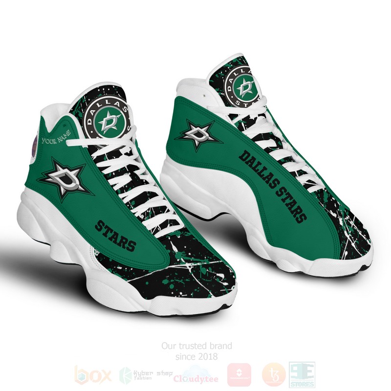 NHL Dallas Stars Custom Name Air Jordan 13 Shoes