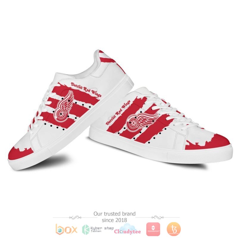 NHL Detroit Red Wings Red White Stan Smith Shoes