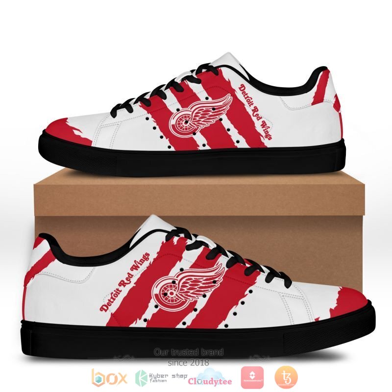 NHL Detroit Red Wings Red White Stan Smith Shoes