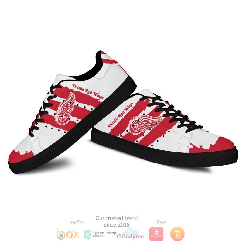 NHL Detroit Red Wings Red White Stan Smith Shoes