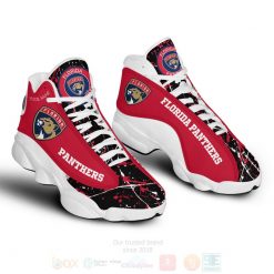 Alternative view of NHL Florida Panthers Custom Name Red Air Jordan 13 Shoes