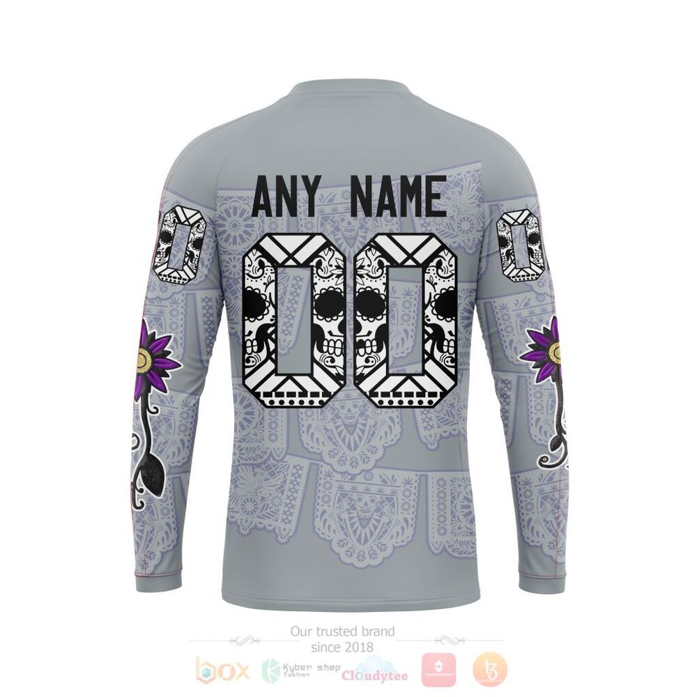NHL Los Angeles Kings Custom Name Number Sugar Skull Heritage Jersey Sweatshirt NHL Los Angeles Kings Custom Name Number Sugar Skull Heritage Jersey Sweatshirt
