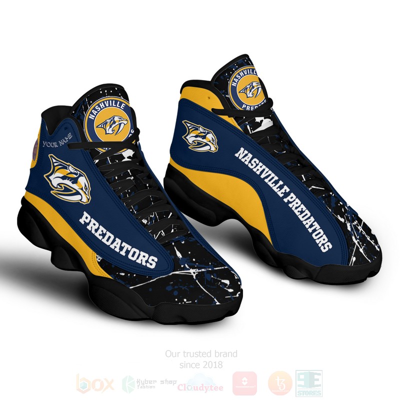 NHL Nashville Predators Custom Name Air Jordan 13 Shoes V2 NHL Nashville Predators Custom Name Air Jordan 13 Shoes V2