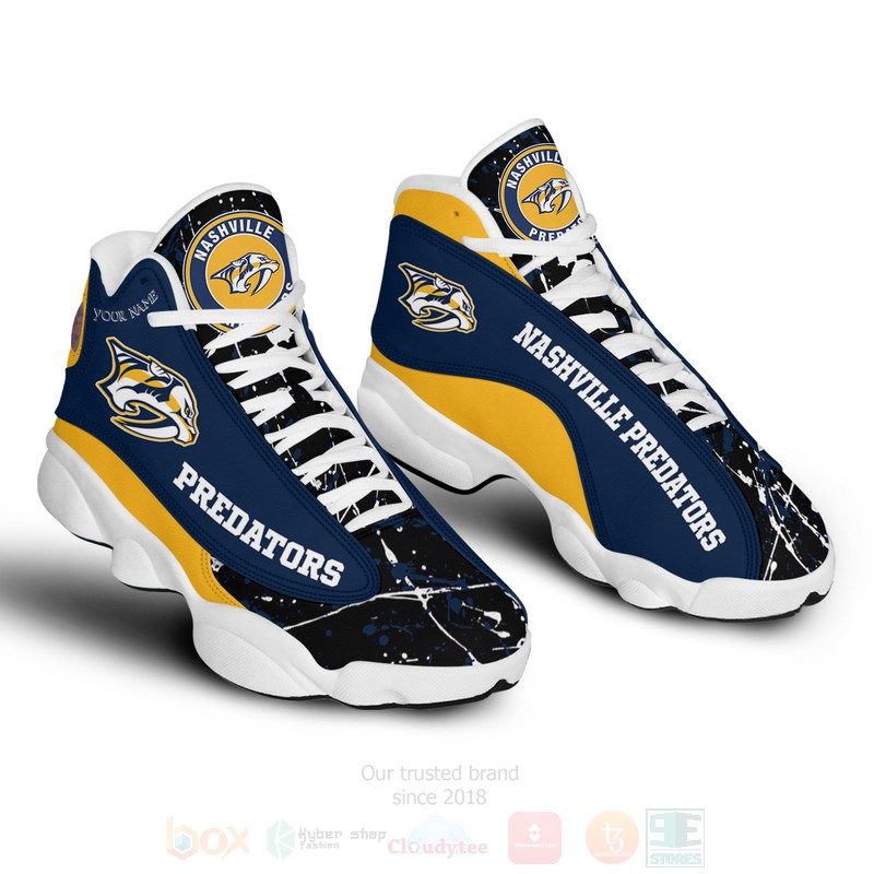 NHL Nashville Predators Custom Name Air Jordan 13 Shoes V2 NHL Nashville Predators Custom Name Air Jordan 13 Shoes V2
