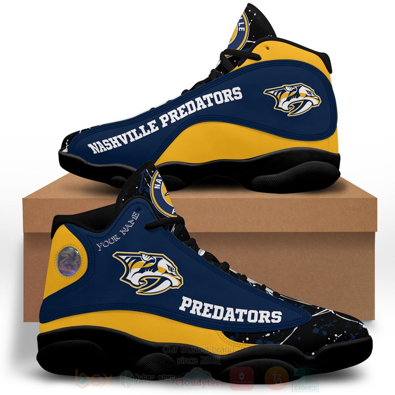 NHL Nashville Predators Custom Name Air Jordan 13 Shoes V2 NHL Nashville Predators Custom Name Air Jordan 13 Shoes V2