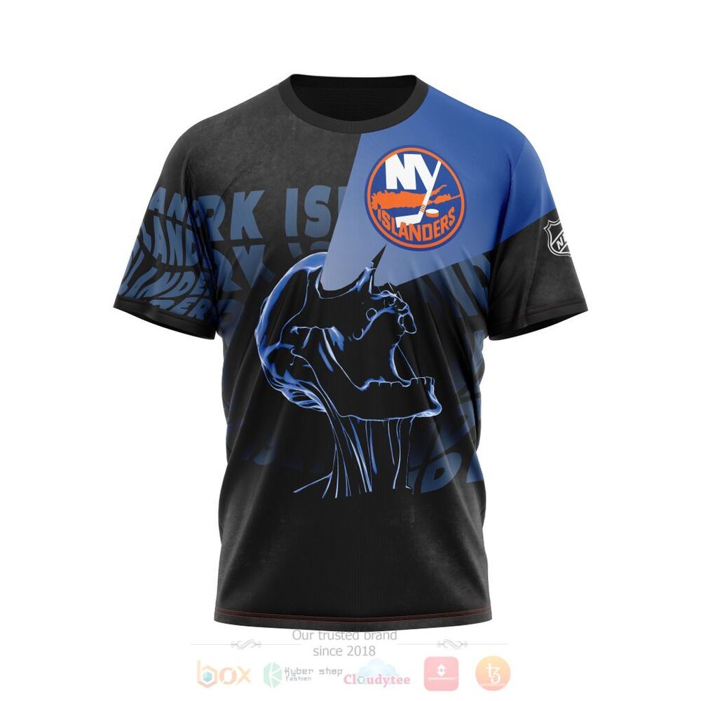 NHL New York Islanders Custom Name Number Skull T-Shirt