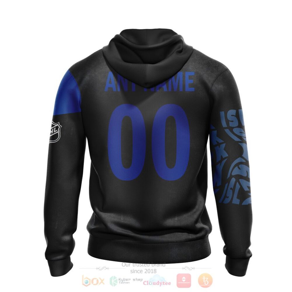 NHL New York Islanders Custom Name Number Skull Zip Up Hoodie