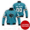 NHL San Jose Sharks Custom Name Number Blue Bomber Jacket