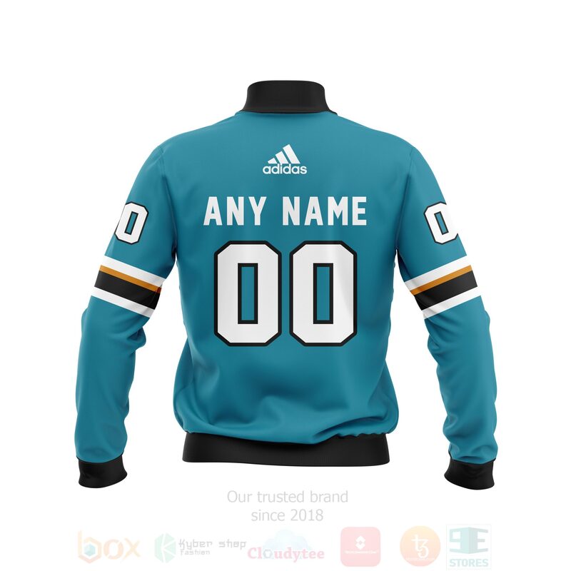 NHL San Jose Sharks Custom Name Number Blue Bomber Jacket